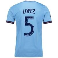 New York City FC Authentic Home Shirt 2017-18 with Lopez 5 printing, N/A