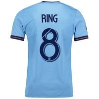 New York City FC Authentic Home Shirt 2017-18 with Ring 8 printing, N/A