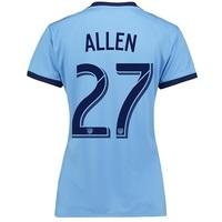 new york city fc home shirt 2017 18 womens with allen 27 printing blue