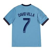New York City FC Home Shirt 2017-18 - Kids with David Villa 7 printing, Blue