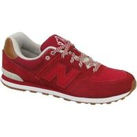 new balance 574 girlss childrens shoes trainers in red