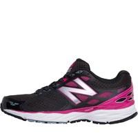 New Balance Womens W680 V6 Neutral Running Shoes Black/Pink