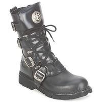 new rock buckles mens mid boots in black
