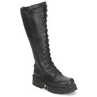 new rock pitchfork mens high boots in black