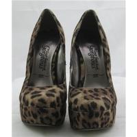 new look size 3 brown mix leopard print platform stilettos