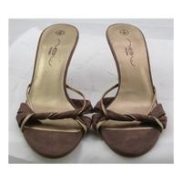New Look, size 5 brown & gold mix slide sandals
