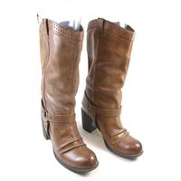 next size 5 brown strap boots