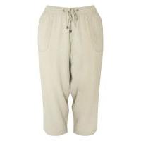 Neutral Linen Blend Crop, Beige/Natural