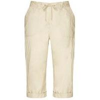 Neutral Cotton Crop Trousers, Beige/Natural