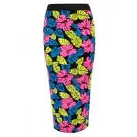 NEON PALM LEAF MIDI SKIRT