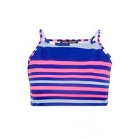 neon stripe scuba crop