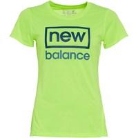 New Balance Womens Accelerate Heathered Graphic Running Top Lime Glow