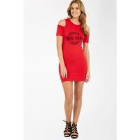 NEW YORK COLD SHOULDER BODYCON DRESS