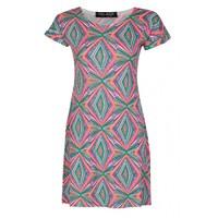 neon geo print tunic dress