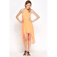 Neon Coral Dip Hem Dress