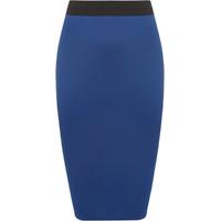 New Womens Plus Size Plain Bodycon Pencil Ladies Stretch Office Midi Skirt 16-26 - Royal Blue
