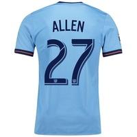 New York City FC Authentic Home Shirt 2017-18 with Allen 27 printing, N/A