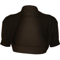 new ladies shrug short sleeve bolero top womens szs8 14 dark brown