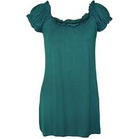 New Ladies Gypsy Boho Stretch Womens Top Plus 12/30 - Teal