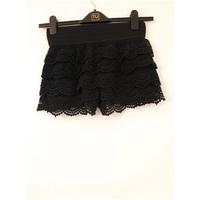 Nella Fantasia Black Size S Approx 6-8 Black Lace Layered Mini Cotton Skirt