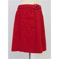 next red linen skirt size m