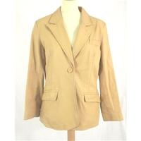 next size 12 classic dahlia yellow double lapel leather jacket