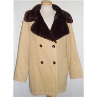 Next - size: M - honey - ladies coat with faux fur collar