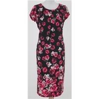 next size 10 black pink floral sheath dress