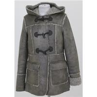 New Look, size 10 silver-grey faux shearling duffle coat