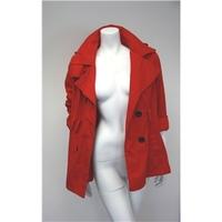 New Look Size 12 Red Button Coat New Look - Size: 12 - Red - Casual jacket / coat