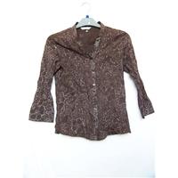 new look size 12 brown long sleeved shirt