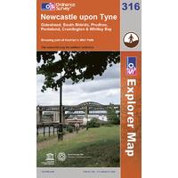 newcastle upon tyne os explorer active map sheet number 316