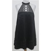 next black evening dress size 10 pleats beaded transparent chest