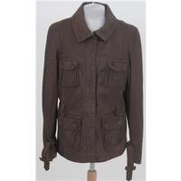 next size 16 brown leather jacket