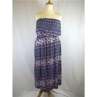 new look size 16 multi coloured strapless dress
