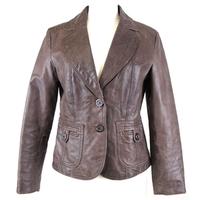 New Look Vintage Edition - Size 14 - Chocolate - Leather Jacket