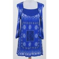 Next size 12 blue patterned long sleeved dress