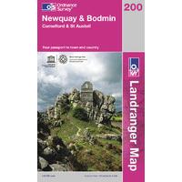 Newquay & Bodmin - OS Landranger Active Map Sheet Number 200