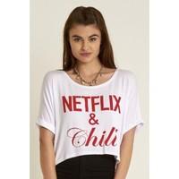 Netflix And Chill Hi Low Crop Top