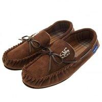 New Official Chelsea Fc Moccasin Slippers (adult Sizes) Fleece Lined Rubber