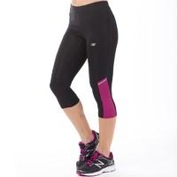 New Balance Womens Accelerate Running Tight Capri Pants Black/Fuchsia Jewel