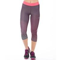 New Balance Womens Accelerate Printed Running Capri Leggings Outer Space Cosmic Stripe