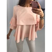 Nevana Peach double layered frill blouse