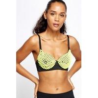 Neon Yellow Spiky Bra