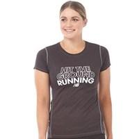 New Balance Womens Accelerate Graphic Heathered Running Top Black