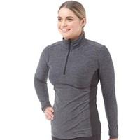 New Balance Womens Heathered Space Dye Reflective 1/2 Zip Running Top Black Marl