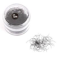 New European Black False Eyelash Individual Fake Eye Lash Hand Made Makeup Planting Grafting Eyelash Extensions 12mm