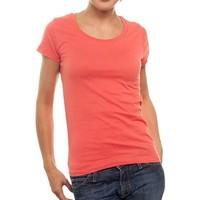 New Outwear T-Shirt L066066 R-Neck Orange Coral women\'s T shirt in orange