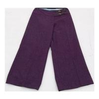 Ness, size 12 purple wide leg wool trousers