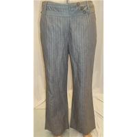 next size 12 grey and pink pinstripe trousers